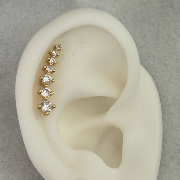 Modest Lu Jewelry - COPY - Gold Crystal Arch Cartilage Earring 

Brand New